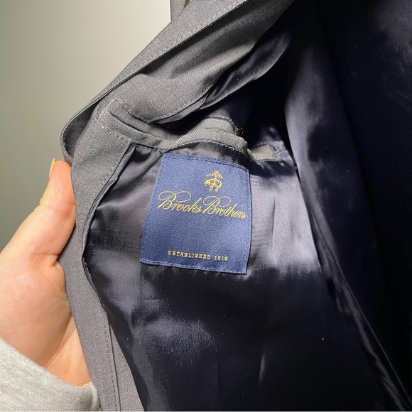 Brooks Brothers Loro Piana Men grey Storm system mohair wool blend overcoat 46L - Picture 7 of 11